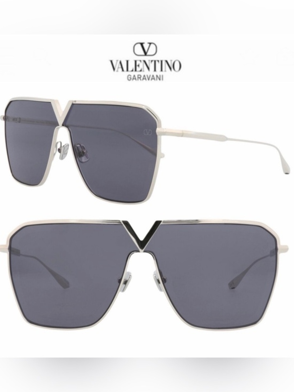Valentino Garavani Aviator Metal Sunglasses Unisex Vls-137a134 134mm V-Bridge
